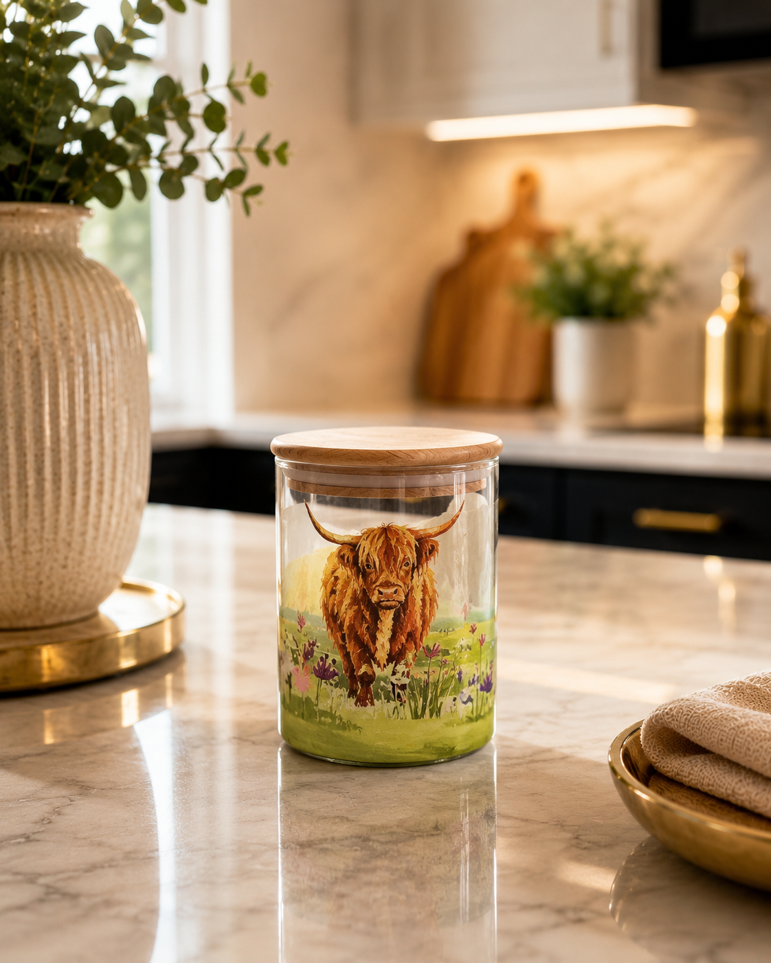 Highland Cow Glass Jar – Small